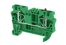 Клемма проходная пружинная 4 мм2, на 2 подключения, зеленая SQ4-GREEN | код 2103010003 | Elmex