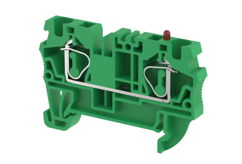Клемма проходная пружинная 4 мм2, на 2 подключения, зеленая SQ4-GREEN | код 2103010003 | Elmex Клемма проходная пружинная 4 мм2, на 2 подключения, зеленая SQ4-GREEN | код 2103010003 | Elmex
