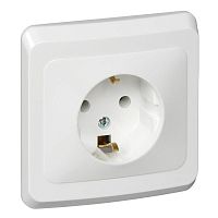 Розетка ETUDE, скрытый монтаж, с заземлением, белый | код. PC16-003b | Schneider Electric