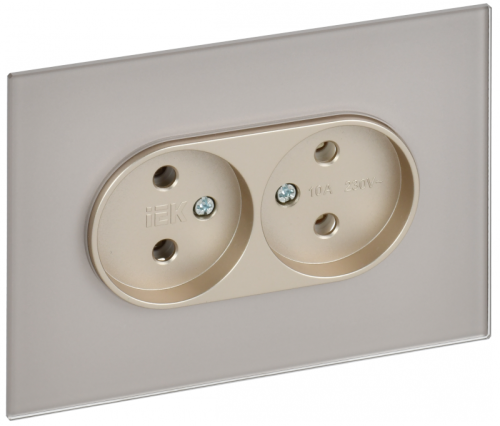 SKANDY Роз. 2-я без з/к/ш стекло 10А SK-R03Sh шамп. IEK | код SK-R20-10-K37 | IEK