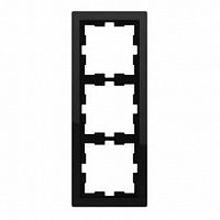 Рамка 3 поста GLOSSA, вертикальная, платина | код. GSL001207 | Schneider Electric