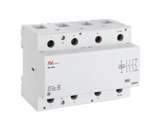 Контактор модульный КМ 125А 2NO+2NC 24VAC (6 мод.) AVERES EKF | код km-av-6-125-22-24V | EKF