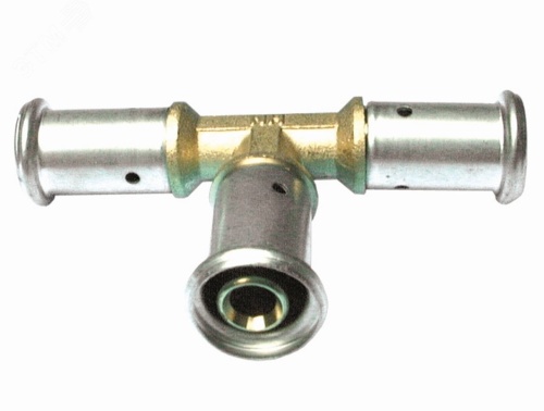 Тройник пресс 20х16х20 переходной, латунь | код 10P-201620 | Henco