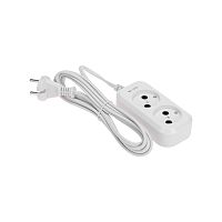 Удлинитель 2 гнезда, 3м, 2х0,75мм?, б/з, белый PROconnect | код 13-4201 | PROCONNECT