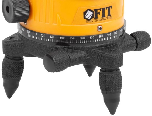 Уровень лазерный самоуспокаивающийся, зеленые лучи, горизонталь + 4 вертикали, диапазон 20 м, Li-Ion аккум., 2 уровня яркости, без треноги, коробка | код 18635 | FIT фото 9