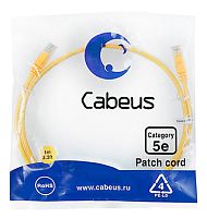 Cabeus PC-UTP-RJ45-Cat.5e-1.5m-YL Патч-корд U/UTP, категория 5е, 2xRJ45/8p8c, неэкранированный, желтый, PVC, 1.5м | код 7695c | Cabeus