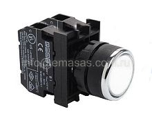 B102DB Кнопка нажимная круглая белая (1НО+1НЗ) | код B102DB | EMAS