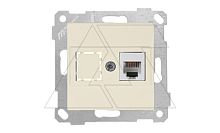 Rita - Розетка телефонная 1хRJ-12, сл.кость | код 2200-125-0102 | Mutlusan