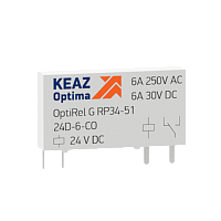 Ультратонкое промежуточное реле 6 А OptiRel G RP34-51-6D-6-CO-G | код 281141 | КЭАЗ