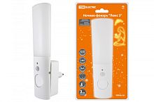 Ночник-фонарь Люкс 3, 1х0,5 Вт + 2LED, 70 лм/Вт, Li-Ion 250 мАч, дат. освещ. и движ., 220 В, TDM | код SQ0357-0026 | TDM