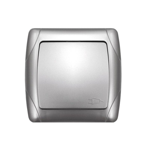 Розетка 1-м СП Маргарита 16А IP20 с заземл. с крышкой серебр. UNIVersal | код М0029-S | Universal Розетка 1-м СП Маргарита 16А IP20 с заземл. с крышкой серебр. UNIVersal | код М0029-S | Universal