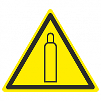 Знак W 19 Газовый баллон 150х150х150 мм, пластик ГОСТ Р 12.4.026-2001 EKF | код pn-w-19 | EKF