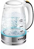 Чайник электрический Kitfort КТ-6627 1.7л. 2200Вт белый корпус: стекло/металл/пластик | код 2020944 | KITFORT