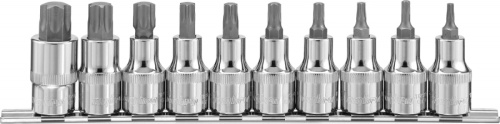 912910 Набор насадок торцевых 1/2DR с вставками-битами TORX® на держателе, T20-T70, 55 мм, 10 предметов | код 912910 | Ombra