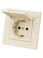 Розетка 2П+З 16А 250В IP44 с защ. шт. с крышкой сл. кость Сенеж TDM | код SQ1816-0139 | TDM