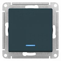 Переключатель 1-клавишный ATLASDESIGN, с подсветкой, скрытый монтаж, изумруд | код. ATN000863 | Schneider Electric