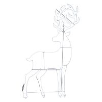 Фигура световая Сказочный олень из гибкого неона, 180х110 см, 2400 LED, цвет свечения белый NEON-NIGHT | код 501-315 | NEON-NIGHT