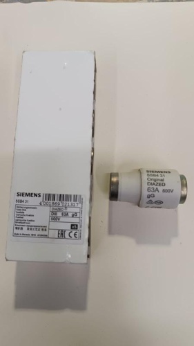 Вставка плавкая DIAZED 500В 63А DIII E33 SIEMENS | код 5SB431 | Siemens