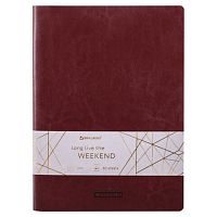 Тетрадь 60 л. в линию обложка гладкий кожзам, сшивка, B5 (179х250мм), БОРДОВЫЙ, BRAUBERG VIVA, 403904 | код 403904 | BRAUBERG