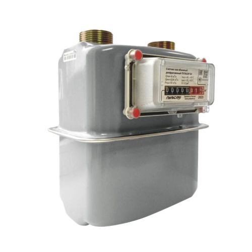 Счетчик газа объемный диафрагменный Р G4; межцентровое расстояние 110мм; резьба G1 1/4; направление потока-правый; МПИ 6лет Пульсар Р00074062