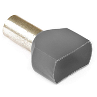 TE4.0-12-GY, Наконечник двойной, 4.0 мм.кв., серый (-1000) | код 11080000247 | DEGSON