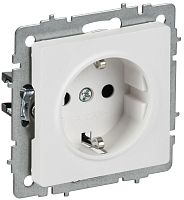 BRITE Розетка 1-местная с заземлением с защитными шторками 16А РС14-1-0-БрАБ арктический белый IEK | код BR-R14-16-K91 | IEK