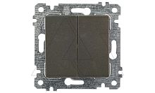 Rita - Выключатель двухклавишный, пруж. зажимы, дымчатый | код 2200-402-0195 | Mutlusan