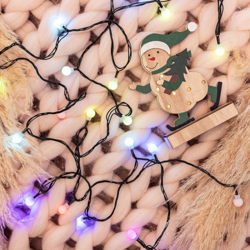 Гирлянда "Шарики" 5м d15мм 30LED RGB провод темно-зел. ПВХ 3.6Вт 220В IP20 | код 303-539 | Neon-Night