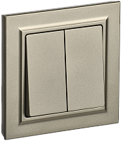 BRITE Выключ. 2-кл. 10А в сб. ВСР10-2-0-БрШ шамп. IEK | код BR-V20-0-10-K37-F | IEK