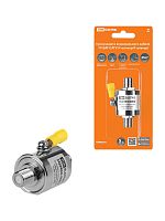 Грозозащита коакс кабеля TV/SAT/CATV, F-штекер/F-штекер, 75 Ом, DC-3 ГГц, газ, 100Вт, с зазем, TDM | код SQ2404-0002 | TDM