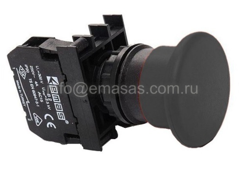 Кнопка Грибок черная B200MH | код B200MH | EMAS