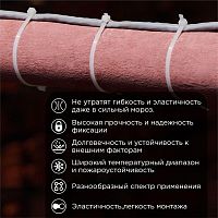 Хомут морозостойкий 400x4,8мм нейлон белый (100 шт) | код 87-0400 | REXANT