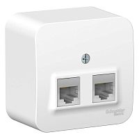 Розетка компьютерная 2xRJ45 Cat.5 BLANCA, белый | код. BLNIA045451 | Schneider Electric