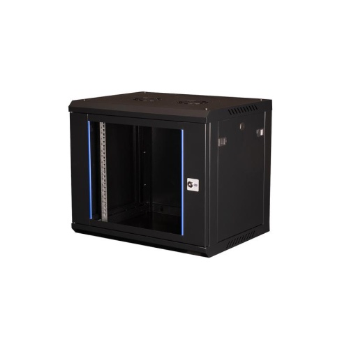 Шкаф телекоммуникационный настен. 19дюйм 9U 501х600х450мм дверь стекло черн. Datarex DR-632001