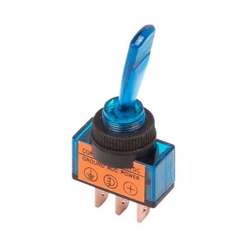 Тумблер 12V 20А (3c) ON-OFF однополюсный с синей подсветкой REXANT | код 36-4371 | REXANT Тумблер 12V 20А (3c) ON-OFF однополюсный с синей подсветкой REXANT | код 36-4371 | REXANT