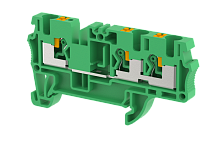 Клемма проходная PUSH-IN 4 мм2, на 3 подключения, зеленая PQ4-1x2-GREEN | код 3103050003 | Elmex