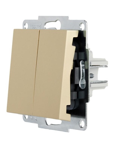 VESNA Выключатель двойной золото | код 742-3688-101 | LEZARD фото 3