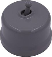 Выключатель проходной 1-кл. (тумблерный) пластик титан | код B1-231-26 | Bironi