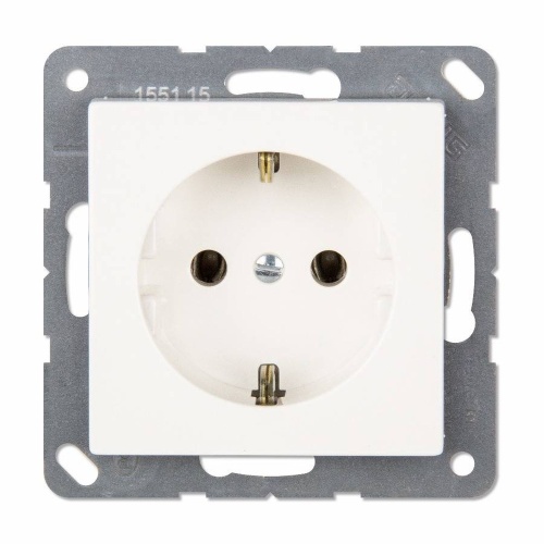 Розетка SCHUKO одинарная (механизм + накладка, без рамки) | код EP1420WW | JUNG