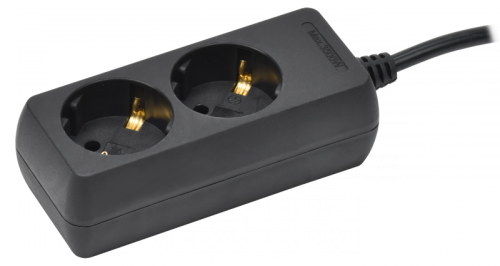 Удлинитель У02 2 места с/з 3м 3х1мм2 16А 250В чер. IEK | код WYP10-16-02-03-Z-K02 | IEK