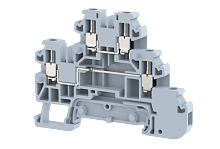 Клемма проходная винтовая 2,5 мм2, двухуровневая, на 4 подключения, синяя TQ2.5-2T+WOE-BLUE | код 1202530001 | Elmex