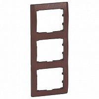 Рамка 3 поста GALEA LIFE, вертикальная, махагон | код. 771987 | Legrand