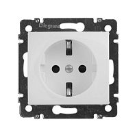 Розетка VALENA CLASSIC, скрытый монтаж, с заземлением, со шторками, белый | код. 774421 | Legrand