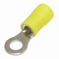 Наконечник кольцевой изолированный RUICHI RV5.5-5, 48 А, 12-10 AWG, желтый, латунь луженая | код 61193 | Ruichi