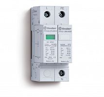 Устройство защиты от импульсных перенапряжений УЗИП тип 1 (1 варистор + 1 искровый разрядник), модульный, ширина 35мм, степень защиты IP20 | код 7P1282751012 | FINDER
