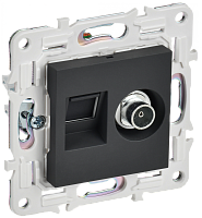 SKANDY Роз. двойная TV+RJ45 кат.5E SK-A14G граф. IEK | код SK-AK20-1-K53 | IEK