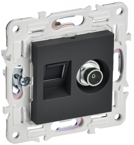 SKANDY Роз. двойная TV+RJ45 кат.5E SK-A14G граф. IEK | код SK-AK20-1-K53 | IEK