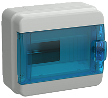 TEKFOR Корпус пласт. КМПн-8 IP65 син. прозр. дверь IEK | код TF5-KP72-N-08-65-K03-K07 | IEK