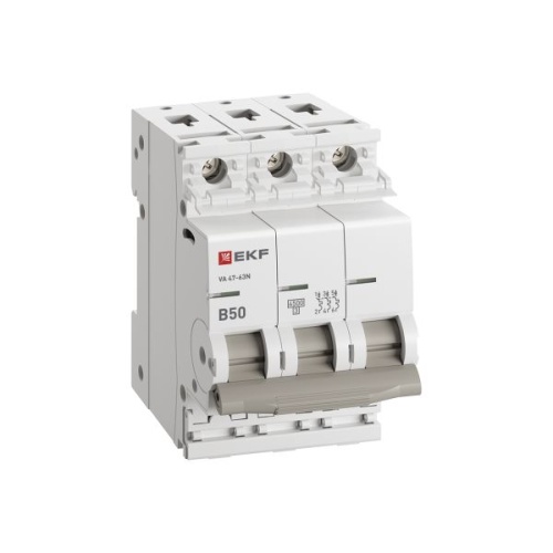 Автоматический выключатель ВА 47-63N 3P 50А (В) 4,5 кА PROXIMA EKF | код M634350B | EKF фото 4