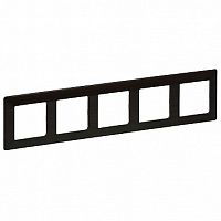 Рамка 5 постов VALENA LIFE, темное дерево | код. 754175 | Legrand